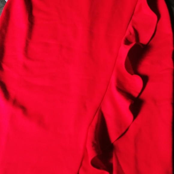 NWT Lulus Red Strapless Ruffle Wrap Dress XS - Picture 10 of 14